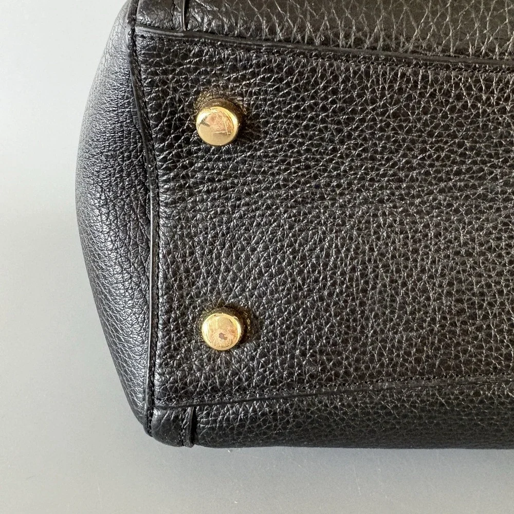 Coach Purse Brooke Chain Carryall Black Polished Pebble Leather EXCELLENT!